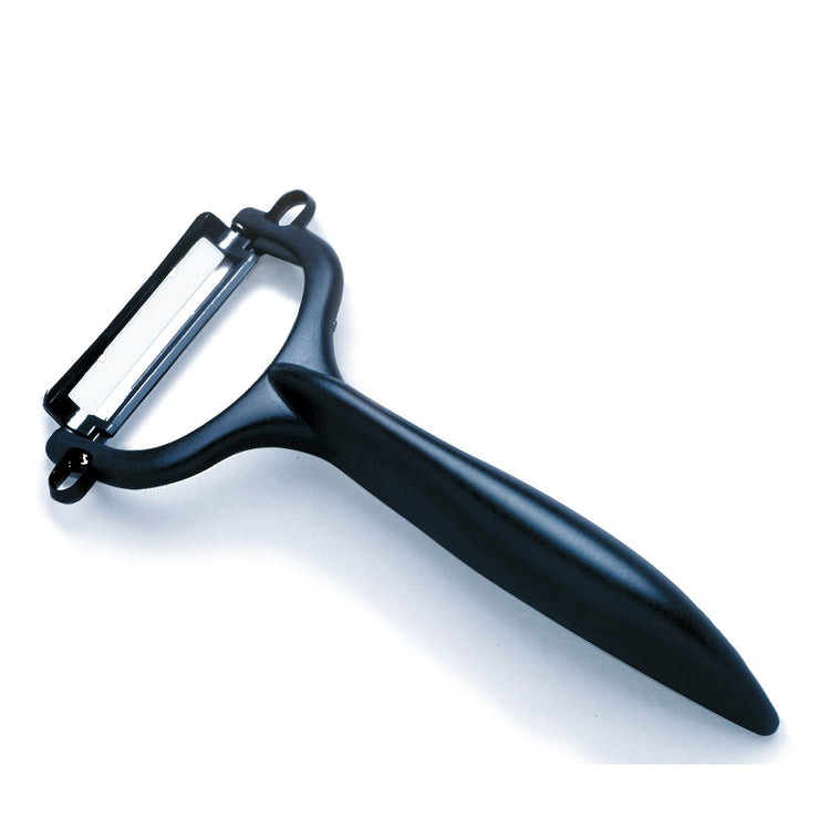 Peeler, black, ceramic,-blade length: 4 cm