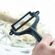 Peeler, black, ceramic,-blade length: 4 cm