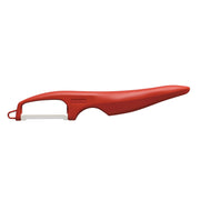 Peeler, double-edged, red, ceramic-blade length: 4 cm