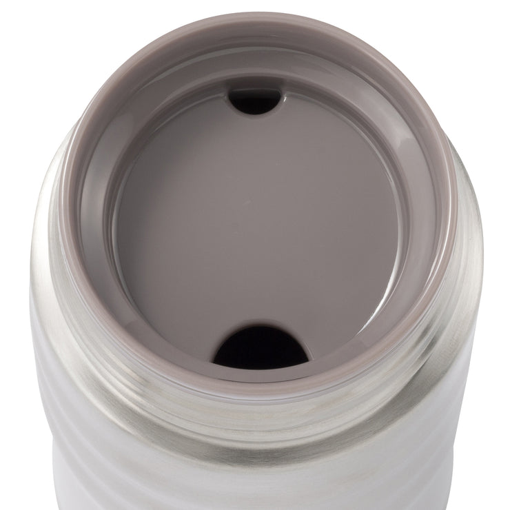 TWIST TOP - Travel Mug, white (350 ml), stainless steel/ceramic, height: 16.5 cm
