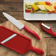 GEN COLOR Slicing Knife, red, ceramic-blade length: 13 cm