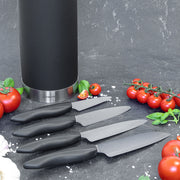 Round soft touch knife block including 4 SHIN knives
