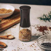 Ceramic seed grinder, 16 cm, dark brown