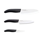 GEN Set of 3 ceramic knives (Santoku-, Utility- Paring Knife) length: 14 , 11 and 7.5 cm